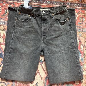 Black Levi ribcage straight jeans